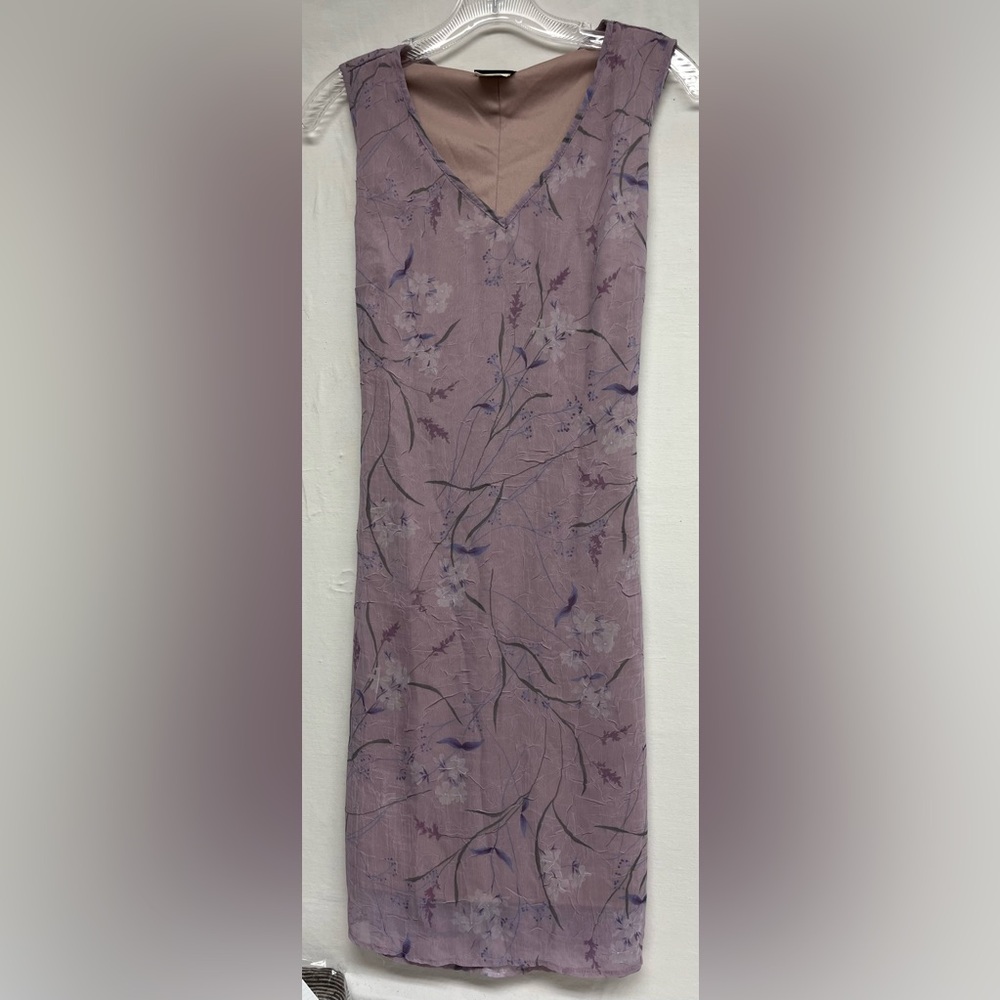 Vintage Fairycore JKLA Lavender Floral Whimsigoth Dress Midi Sz M Sheer Y2K 90’s